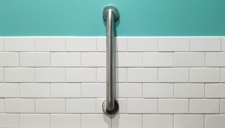 bathroom grab bar installed for senior safety